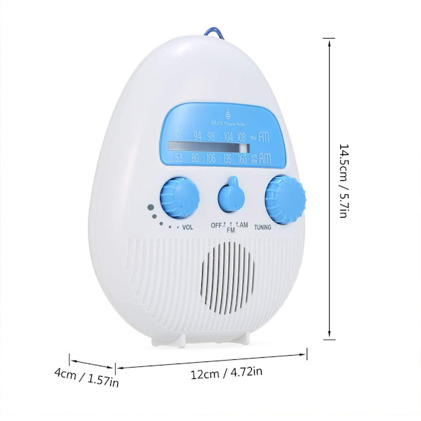 Mini duschradio Vattentät badradio Batteridriven ​FM/AM-radio