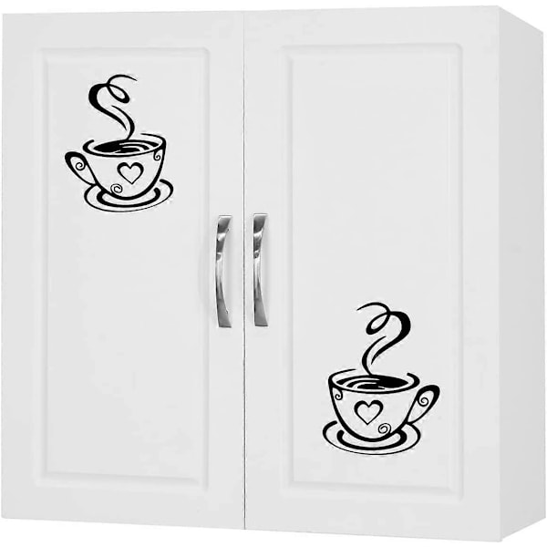 Cafe Tea seinätarrat kahvikupit taide vinyylitarra keittiö ravintola pubi seinäsisustus