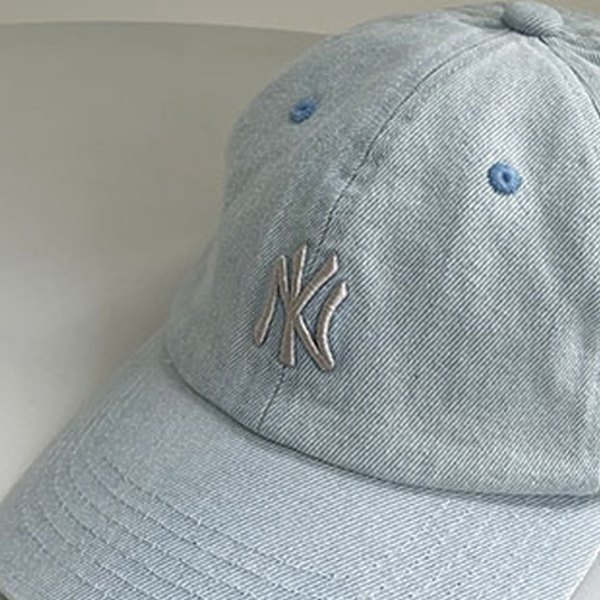 Baseballhatt Broderibokstav Justerbar unisex denim Baseballhatt för vår sommar Ljusblå YM 22.05-22.83in