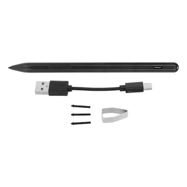 For Pro 3 Stylus 4096 Trykkfølsomhet Palm Rejection LED-indikator Aluminiumlegering Smart Pen for Tablet Skrivekontroll Svart Farge