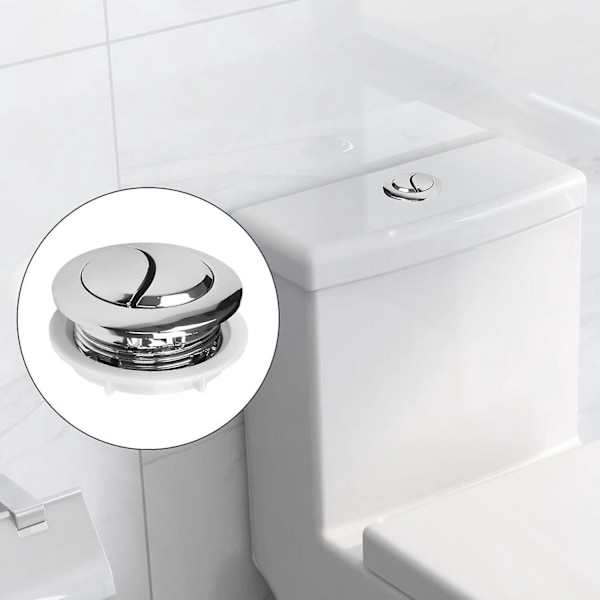 1 kpl 38 mm WC:n kaksoishuuhtelun pyöreäpäinen painonappi, galvanointi, vesisäiliön venttiilin lisävaruste, WC-tarvike suihkuhuoneen WC-kylpyhuoneeseen