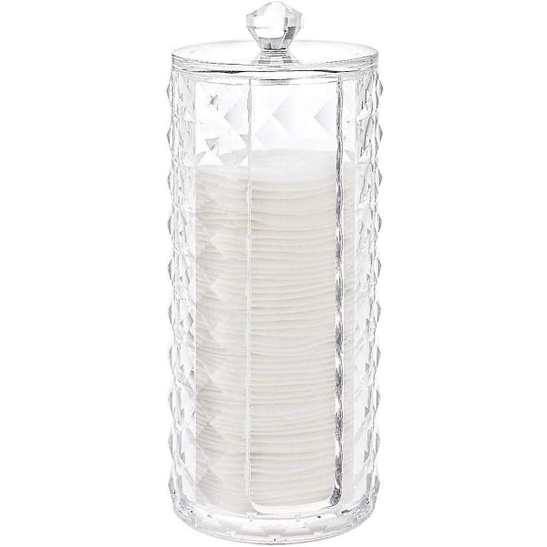 Cylindrisk opbevaringsboks i plastik med klar vatrondelramme 15,8*7,3 cm
