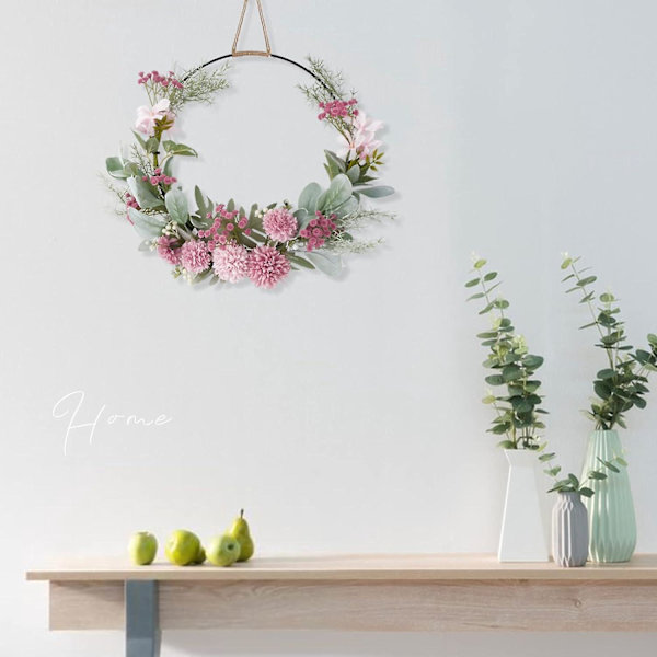 Kunstig blomsterkrans for bryllup, fest, hjemmeinnredning