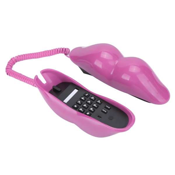 WX-3016 Fashionable Funny Home Lip Telefonnummer Opbevaringsfunktion med US/UK WiringRose Red