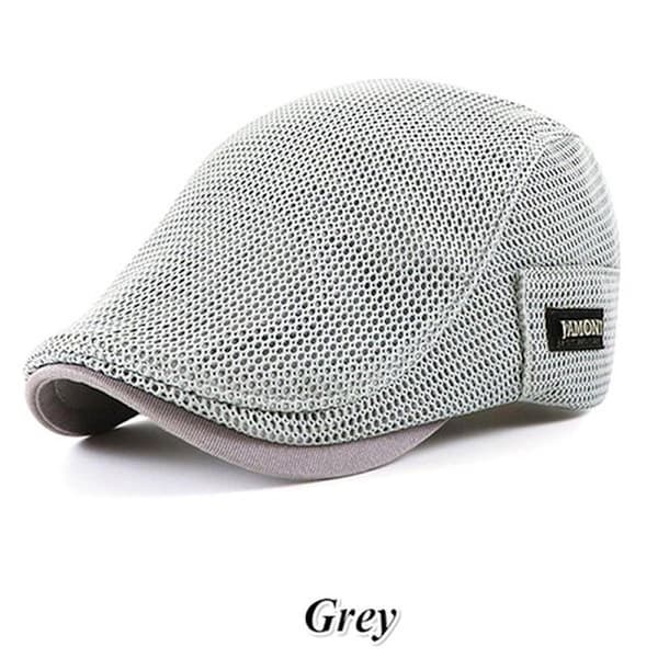 Cabbie Flat Cap Pustende Mesh Newsboy Beret Ivy Lue Grå Gray