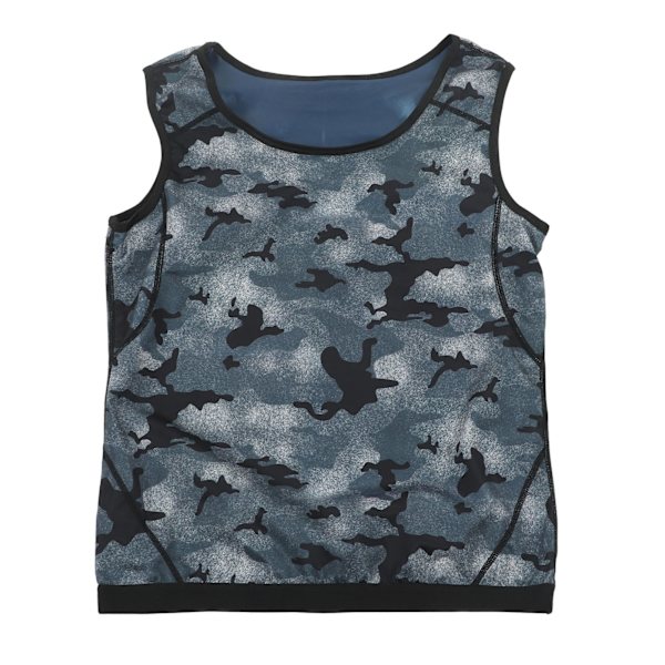 Herre Sauna Sweat Vest Heat Trapping Slankende Talje Trainer Camouflage Print Body Shaper Tank Top L XL Str.