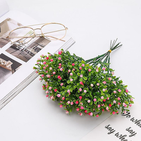 Simulering Gypsophila Milanese Granulat Plast Kunstige Blomster Stue Soverom Dekor Grønne Planter Dekorative Potteblomster (Rosa)