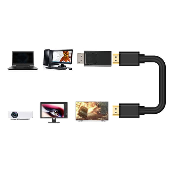 2 STK/pakke Sort Display Port DP Han til HDMI Hun Adapter Konverter til PC Laptops