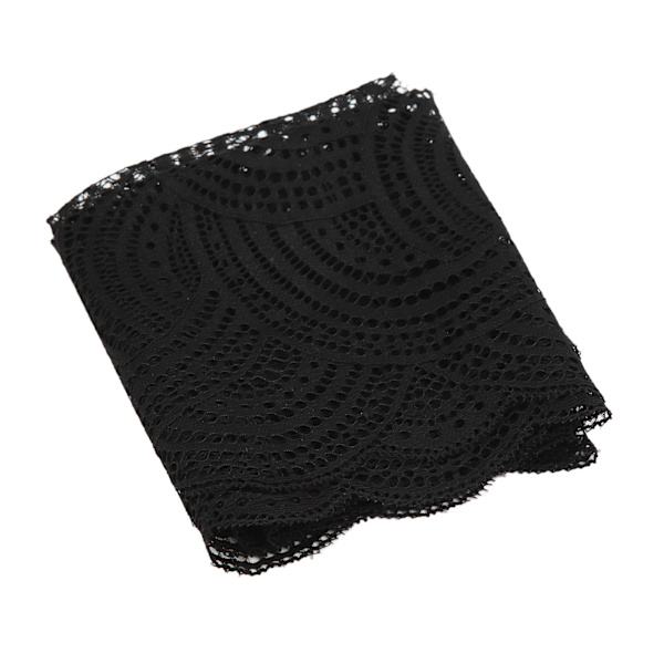 Spetsband i nylonmaterial, elegant stil, 10 meter, 24 cm/9,4 tum brett, mjukt och bekvämt svart spetsband för sömnad och hantverk