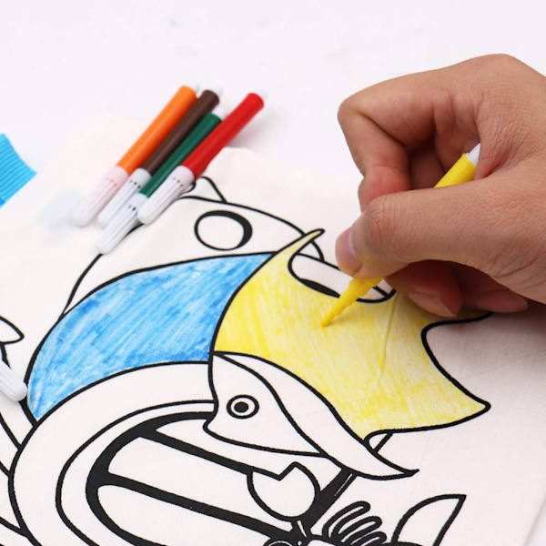 12 kpl DIY Graffiti Tote Bag - Ei-kudotut ostoskassit lapsille taiteeseen ja käsitöihin Värien täyttö Juhlalahja
