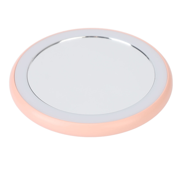 Kompakti meikkipeili kevyellä USB ladattavalla LED-pyöreällä kannettavalla pienellä vaaleanpunaisella peilillä