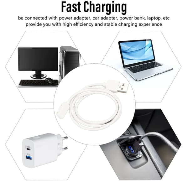 Bærbar USB-ladekabel for Huawei 6/7 Band 6/7 - Hvit