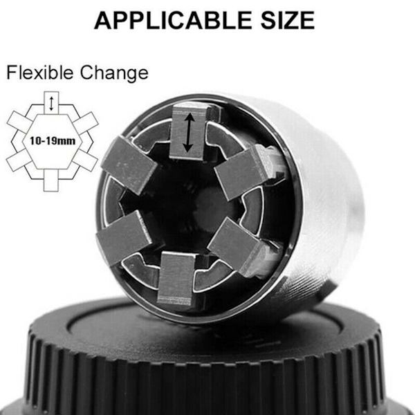 Universal topnøgle 3/8" drev Chrome Molybdæn stål reparationsværktøjsfittings (10-19 mm)