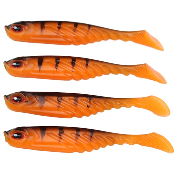 4 stk. AR48 75mm/3.2g T-hale blødt agn dobbelt farver kunstige fiske lokkemad Wobbler TacklePard Orange