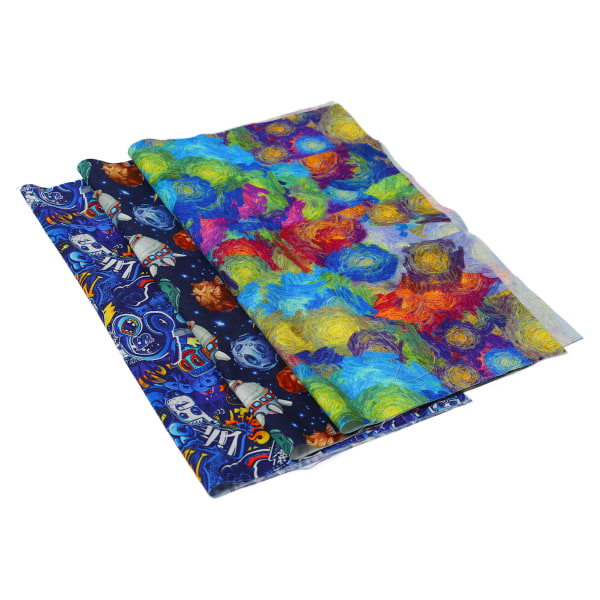 Sytyg Mjuk hudvänlig Andas print Quiltduk för DIY Craft Bag Kläder Typ 3