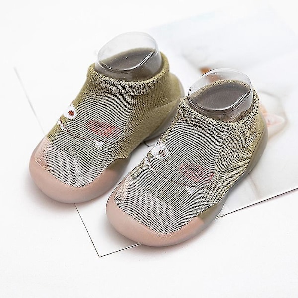 Cotton Non-slip Floor Socks for Baby Toddler Girls - Cartoon Indoor Sports Shoes Smiley-GE 6-12 Months