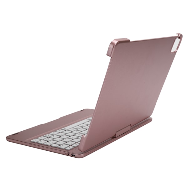 7-farget bakgrunnsbelyst trådløst Bluetooth-tastatur med tastaturdeksel for IOS-nettbrett 2019 10,2 tommers rosegull