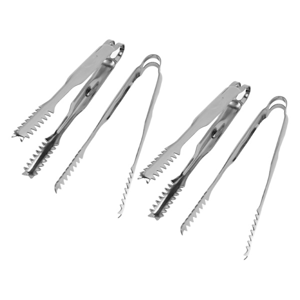 10 stk. istang i rustfritt stål, matserveringstang, enkel å rengjøre, sterkt grep, allsidig for fest, kjøkken, grill, BBQ, bar, 17,6 cm / 6,9 tommer