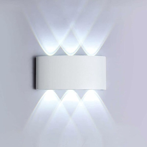 6W LED Væglampe, 6000K Køligt Hvidt Lys, IP65 Vandtæt Væglampe, Dekorativt Lys til Soveværelse Gang Stue Trappe Hotel Bar