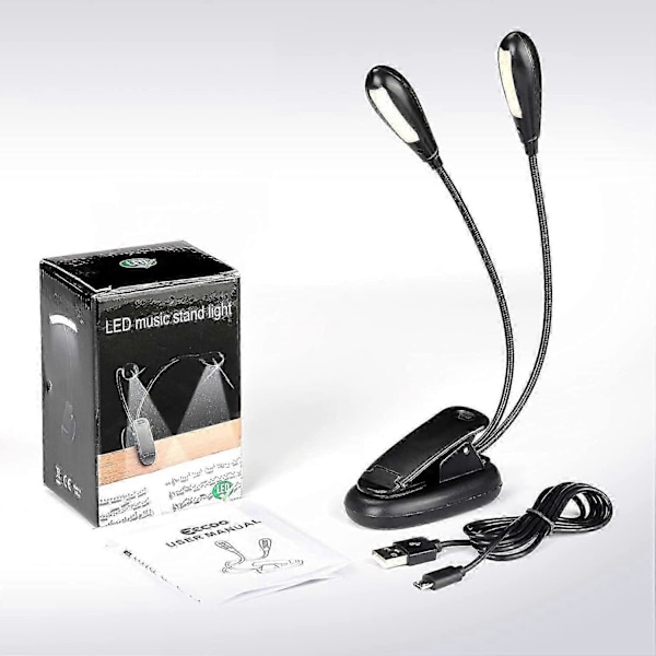 Genopladelig læselampe, 14 LED'er 3 farver 9 tilstande Justerbar lysstyrke Læselampe, 360 Clip-on lampe, Bærbar og fleksibel trådløs Neck_SZXM