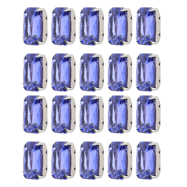 20 st DIY klodiamanter bröllopsklänning retro mode hantverk glas kläddekorationer 13 x 18 mm kungligt blå rektangel glas klodiamant