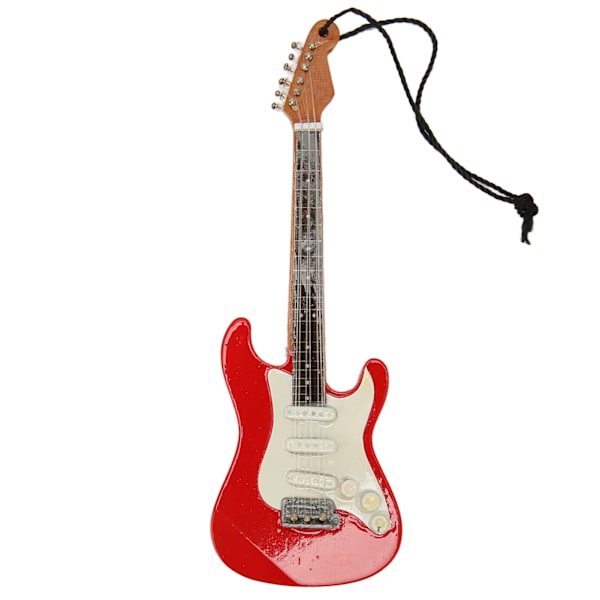 Miniatyrgitarr Modell Simulering Innovativ Trä Elektrisk Gitarr Modell med Hängrep för Presenter Dekor 01