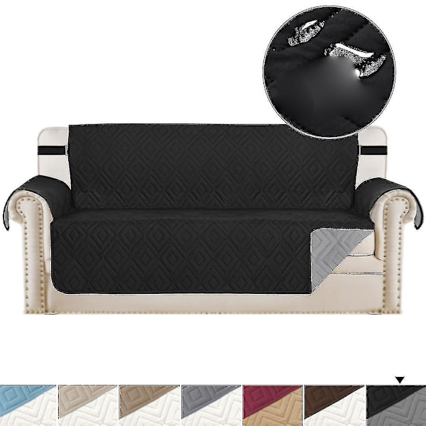Vandtæt Universal Pet Sofa Cover - Sort, Anti-Slip Møbelbeskytter - 1 Person 3 Person Sort