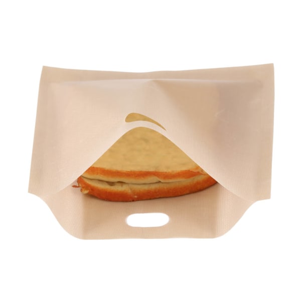 Genanvendelige non-stick coated glasfiber mikrobølgeopvarmning bagværk brødrister sandwich poser (16*16,5 cm)