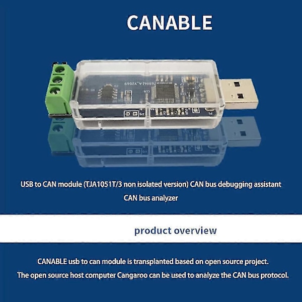 Usb til Can Bus Konverter Adapter Usb til Can Modul Tja1051t/3 Ikke-isolert