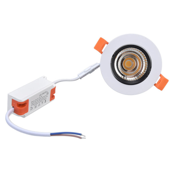 Fellede lys 7W varmt lys 3000K justerbar vinkel LED taklampe for gang stue soverom 100‑264V