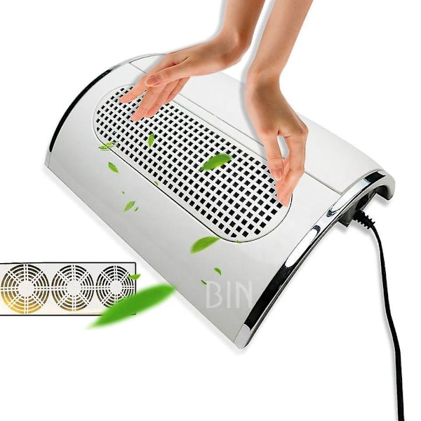 Negle Støvopsamler 40W Vakuumventilator til Manicure Akryl Gel Negle Effektiv Negle Rengøring