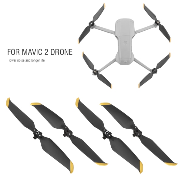 4st propeller med låg ljudnivå snabbkopplingspropellrar tillbehör Passar för Mavic AIR 2 DroneBlack Gold Edge