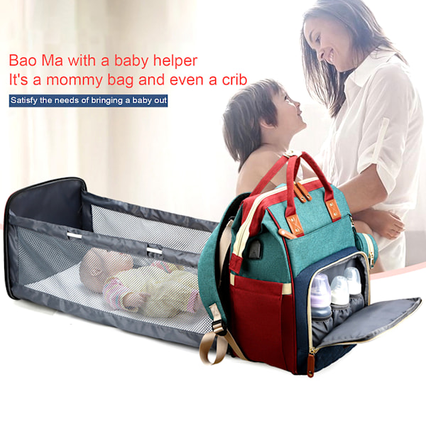 3 i 1 skötväska hopfällbar baby crib mamma väska bärbar baby liggvagn reseväska