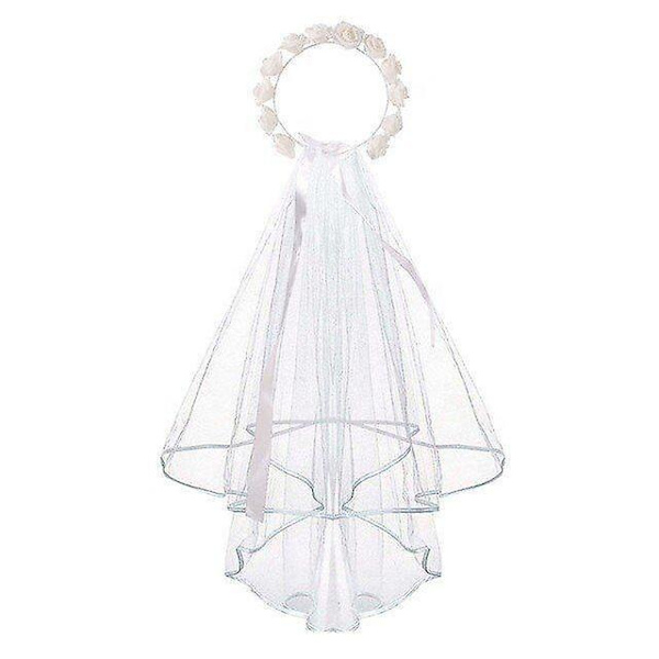 Hønefest Slør med Boho Blomsterkrans Brudebrud Shower Tilbehør Brud Gave Forlovelses Dekoration
