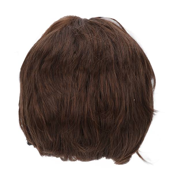 Mænds Paryk Lys Brun Naturlig Fluffy Handsome Åndbar Mesh Moderigtig Kort Hår Paryk