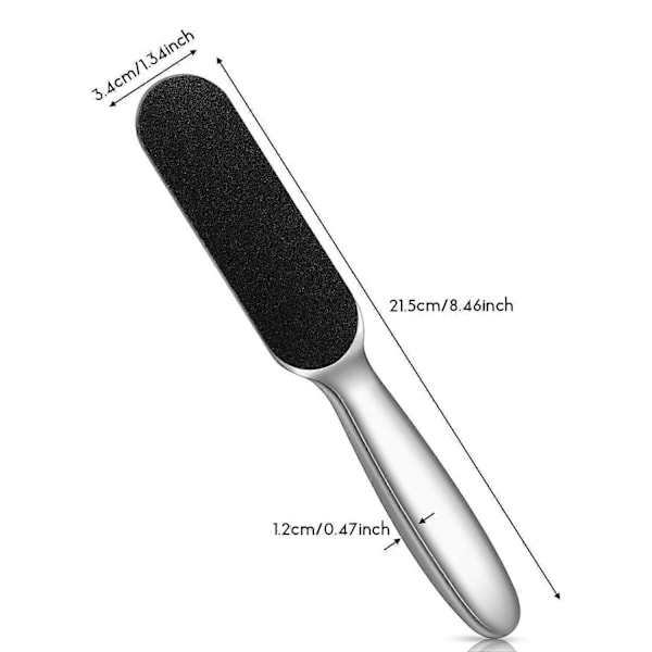 2 Stk. Pedicure Fodfil Callusfjerner Fodskrubber Rustfrit Stål Fodrasp med 20 Udskiftelige Grove/Fine Dobbeltsidede Genanvendelige Pads til Fødder