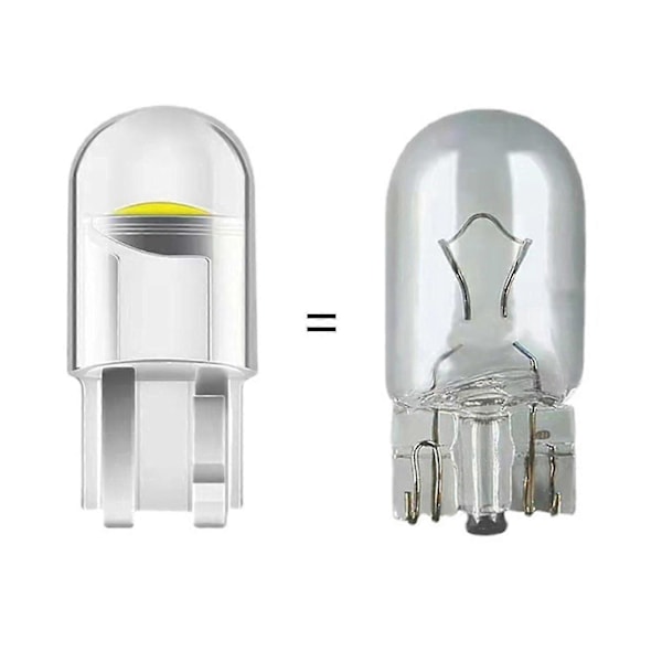 Led-merkkilamppu 194 Auton lukuvalot T10 W5w Kupu Kiila Rekisterikilven valo 10x Valkoinen