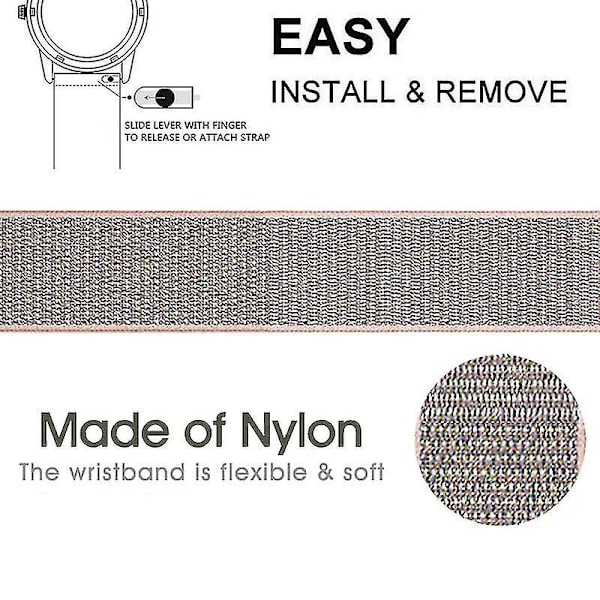 Justerbar nylon klokkestropp for Huami Amazfit T-Rex / T-Rex Pro / Ares - Svart Blå