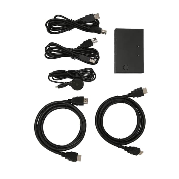 KVM Switch 2 Port Plug and Play USB HUB 4K 30Hz HD Multimedia Interface KVM Switch til PC Printer Mus Tastatur