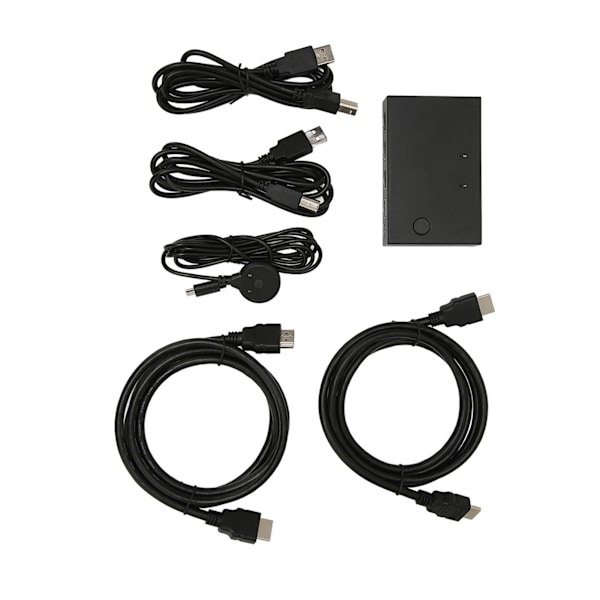 KVM-switch 2 portar Plug and Play USB HUB 4K 30Hz HD Multimedia Interface KVM-switch för PC-skrivare Mus Tangentbord