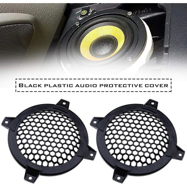 4 stk 4 tommer sort plastiknet til bilhøjttalergrilldæksler Circle Guard Protectors