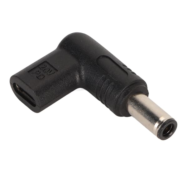 USB Type C hunn til 6.0x3.7mm adapter 100W PD hurtiglading 90 graders vinklet USB C til DC adapter