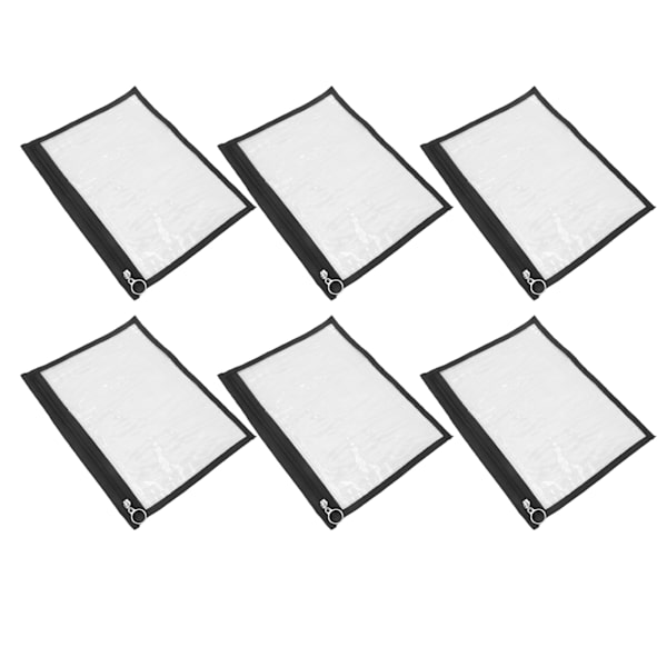 6 stk. lynlåspose rejse bærbar gennemsigtig vandtæt PVC opbevaringspose arrangør til kosmetik L