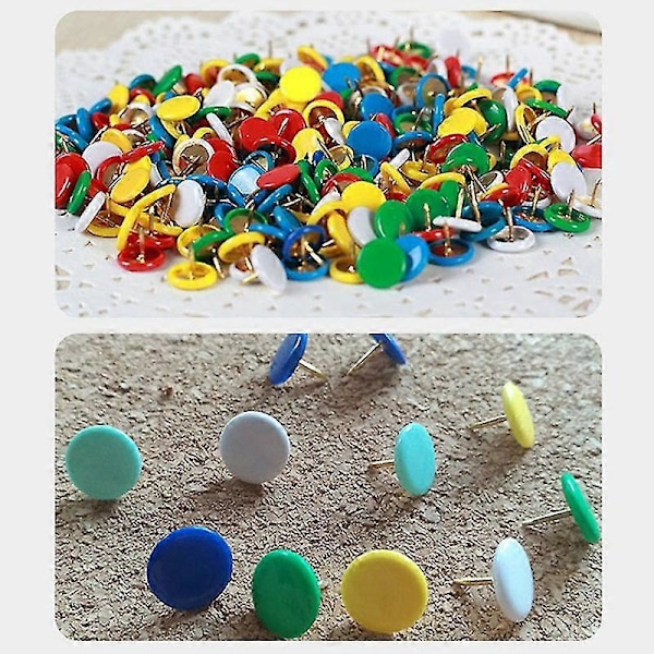 100 stk. af 13 farver farve plastbelagte tegnestifter fladt hoved tegnestifter korktavle kontor kreativt papirvarer Zekai farveblanding