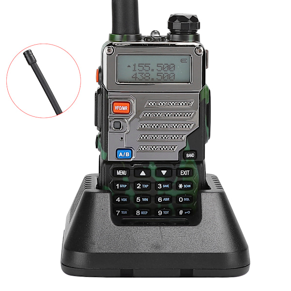 UV-5RE Camouflage Bil Walkie Talkie Profesjonell Dual Band Toveis Radio (100-240V)US