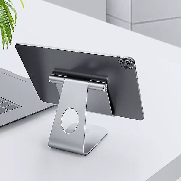 Justerbar Tablet Stand til iPad, iPhone, Switch, Galaxy Tab - Dock Holder til iPad Pro, Air, Mini - Kompakt og Praktisk Bordstand (11*11cm)