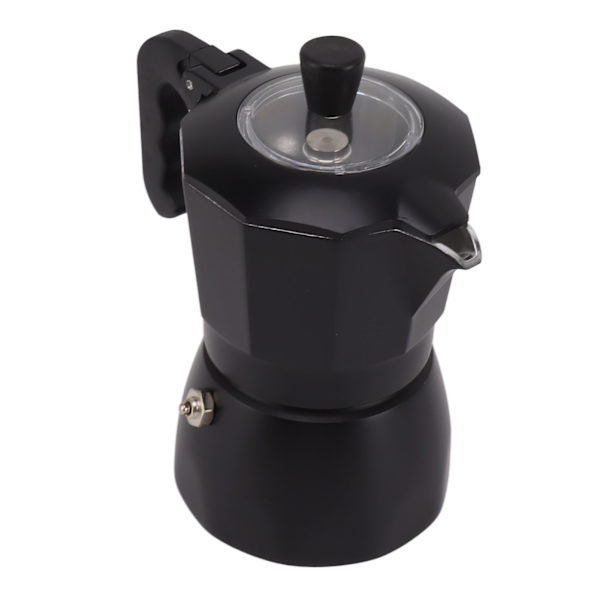 Moka-kahvinkeitin, italialainen, helppokäyttöinen, alumiininen, musta