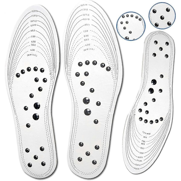 Akupressur Magnetiske Massage Indlægssåler Til Mænd/Kvinder, Fodmassage Sko-indlæg Fodterapi Zoneterapi Smertelindring Sko Indlæg, Memory Foam Indlægssål