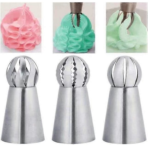 3 stk. Konditor Sprøyteposer, Rustfritt Stål Dekorasjonstilbehør - Kakedekorering for Pai, Kjeks, Bakverk, Godteri, Kake, Cupcakes og Cookies