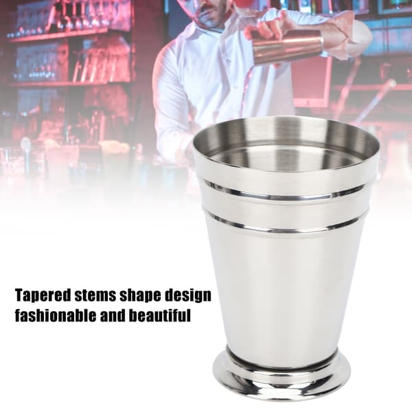 304 Rostfritt Stål Isad Cocktailmugg Dricksvinmugg Anti-fall för Barfest Bartenderverktyg (Silver 400ML)